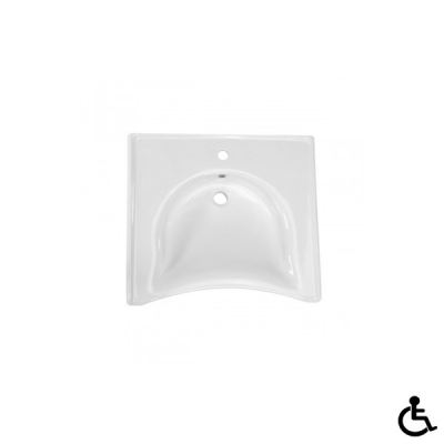Lavabo porcelaine vitrifiée blanc NEW WCCARE 58x65 cm
