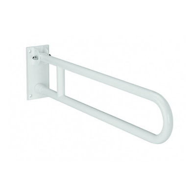 Barre de support fer zingué WCCARE blanc pliante avec porte papier 83 cm