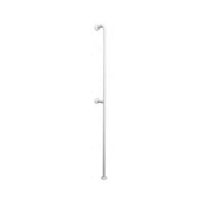 Barre de support fer zingué WCCARE blanc de mur à plancher 180 cm