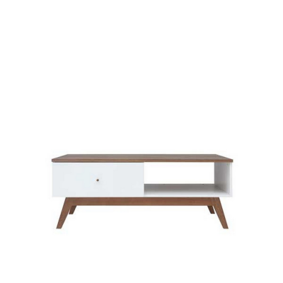 TABLE BASSE HEDA MELEZE ET BLANC BRILLANT