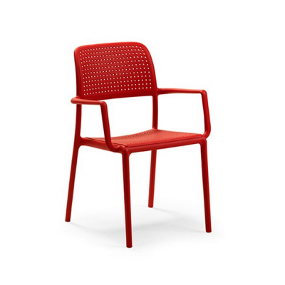 Chaise polypropylène et fibre de verre BORA Rouge 86x58x57 cm