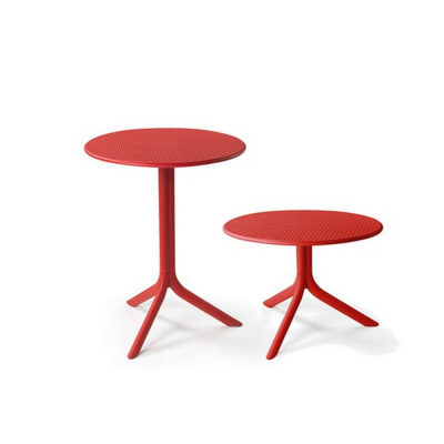 Table polypropylène et fibre de verre traité anti UV STEP Rouge double hauteur 76-40x60 cm