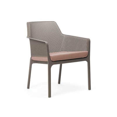 Chaise polypropylène et fibre de verre traité anti UV NET RELAX Tortora avec assise Rose 86x67x71 cm
