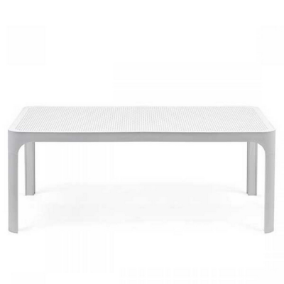 Table polypropylène et fibre de verre traité anti UV NET Blanc rectangulaire avec patins anti-dérapants 40x100x60 cm