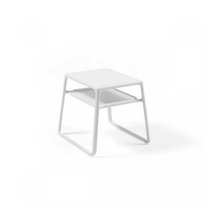 Table polypropylène et fibre de verre, traité anti-UV POP Blanc avec plan extractible 38x44x39 cm