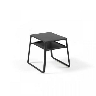 Table polypropylène et fibre de verre, traité anti-UV POP Antracite avec plan extractible 38x44x39 cm