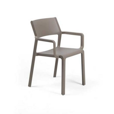 Chaise polypropylène et fibre de verre TRILL Tortora 82x58x53 cm