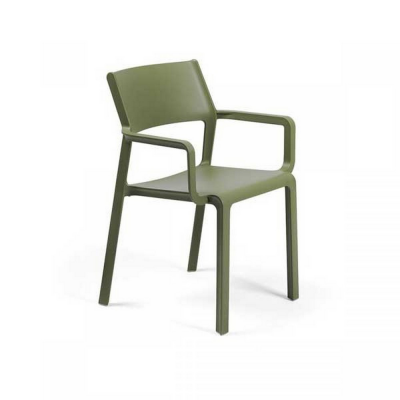 Chaise polypropylène et fibre de verre TRILL Vert agave 82x58x53 cm