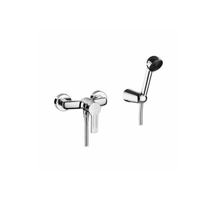 Mitigeur de douche laiton START chromé avec douchette support réglable et flexible