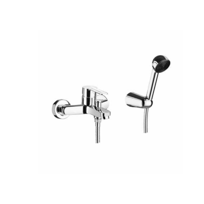 Mitigeur de bain et douche laiton START chromé avec douchette support réglable et flexible