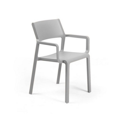 Chaise polypropylène et fibre de verre TRILL Gris 82x58x53 cm