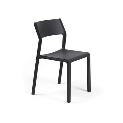 Chaise polypropylène et fibre de verre TRILL Bistrot Antracite 82x50x51 cm