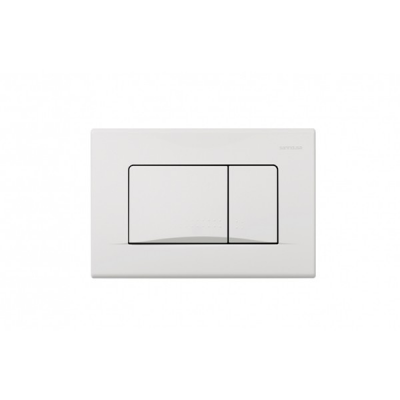 Plaque de commande ABS PLAN blanche double touche pour réservoir encastré 25.5x17 cm