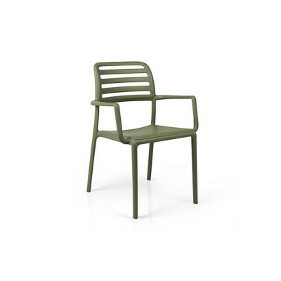 Chaise polypropylène et fibre de verre COSTA Vert agave 86x59x56 cm