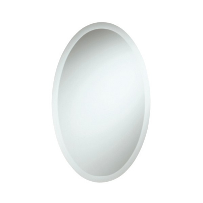Miroir avec cadre OVAL blanc support MDF revêtu de PVC 90x60 cm