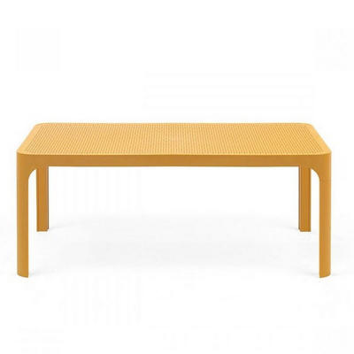 Table polypropylène et fibre de verre traité anti UV NET Jaune senape rectangulaire avec patins anti-dérapants 40x100x60 cm