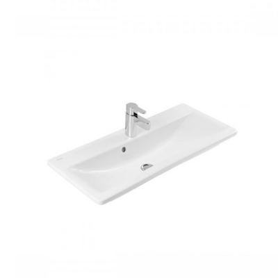 Vasque semi encastrée céramique LOOK blanc rectangulaire 83x36 cm