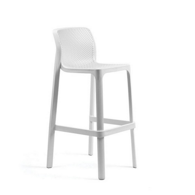 Tabouret polypropylène et fibre de verre traité anti UV NET Blanc avec patins anti-dérapants 101x49x52 cm