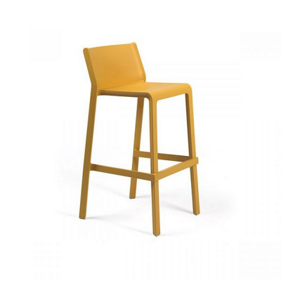 Tabouret polypropylène et fibre de verre traité anti UV TRILL Jaune senape mini 85x47x50 cm