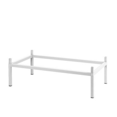 Kit table aluminium vernis CUBE Blanc avec système hauteur 33x140x80 cm