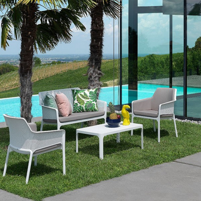 SIEGE NET RELAX BLANC+ASSISE GRIS