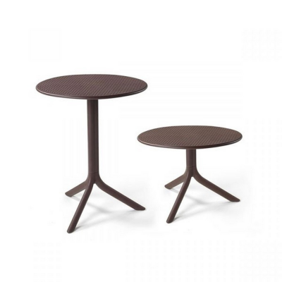 Table polypropylène et fibre de verre traité anti UV STEP Café double hauteur 76-40x60 cm