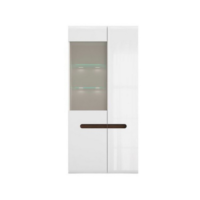 ARMOIRE VITREE AZTECA TRIO 2PORTES BLANC/BLANC BRILLANT