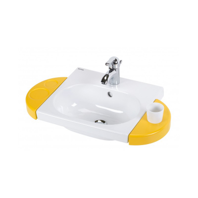 Lavabo céramique WCKIDS blanc avec trous pour accessoires 43x38 cm
