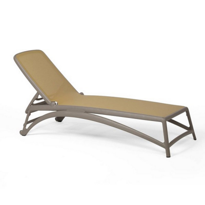 Chaise longue polypropylène et fibre de verre traité anti UV ALFA Tortora/ Jaune deserto 99x171-204,5x70 cm.