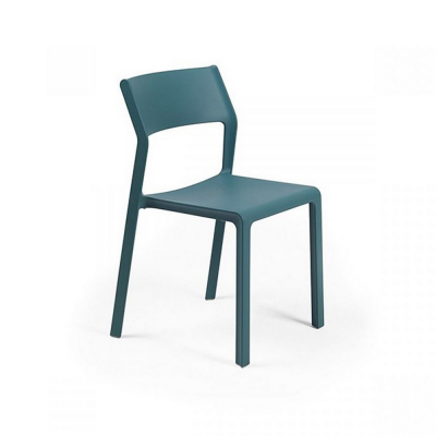 Chaise polypropylène et fibre de verre TRILL Bistrot Bleu ottanio 82x50x51 cm