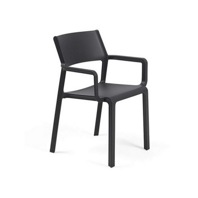 Chaise polypropylène et fibre de verre TRILL Antracite 82x58x53 cm