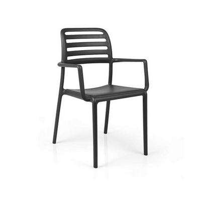Chaise polypropylène et fibre de verre COSTA Antracite 86x59x56 cm