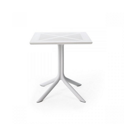 Table DurelTOP en polypropylène traité anti-UV CLIPX Blanc 75x70x70 cm