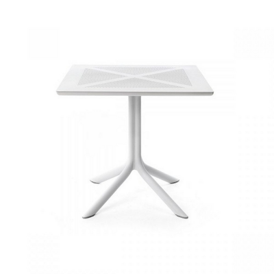 Table DurelTOP en polypropylène traité anti-UV CLIPX Blanc 75x80x80 cm