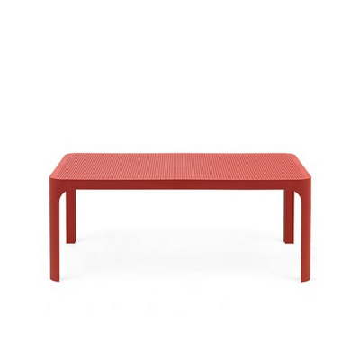 Table polypropylène et fibre de verre traité anti UV NET Rouge corallo rectangulaire avec patins anti-dérapants 40x100x60 cm