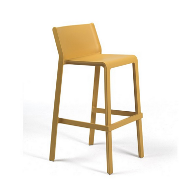 Tabouret polypropylène et fibre de verre traité anti UV TRILL Jaune senape avec patins anti-dérapants 96x50x76 cm