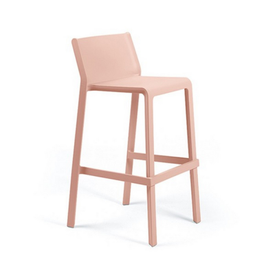 Tabouret polypropylène et fibre de verre traité anti UV TRILL Rose avec patins anti-dérapants 96x50x76 cm