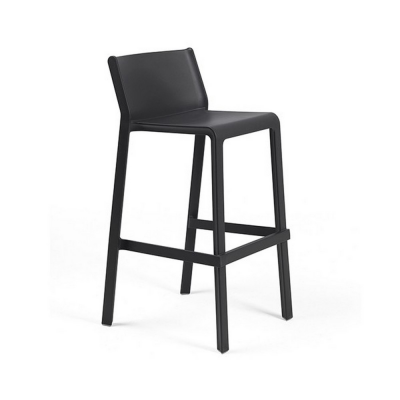 Tabouret polypropylène et fibre de verre traité anti UV TRILL Antracite avec patins anti-dérapants 96x50x76 cm