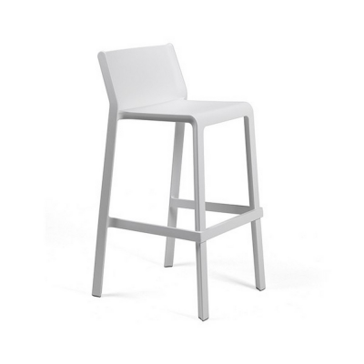 Tabouret polypropylène et fibre de verre traité anti UV TRILL Blanc avec patins anti-dérapants 96x50x76 cm