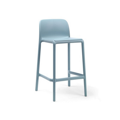 Tabouret polypropylène et fibre de verre traité anti UV FARO Bleu celeste mini 86x47x49 cm