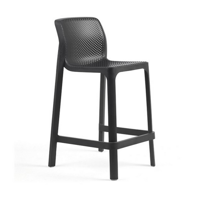 Tabouret polypropylène et fibre de verre traité anti UV NET Antracite mini 90x48x51 cm
