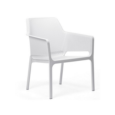 Chaise polypropylène et fibre de verre traité anti UV NET RELAX Blanc avec assise Blanc 86x67x71 cm