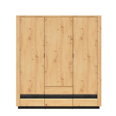 GARDE ROBE OSTIA 3PORTES 2TIROIRS CHÊNE ARTISAN/CHÊNE NOIR