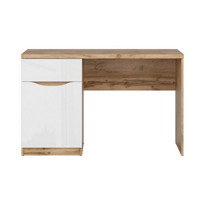 BUREAU NUIS 1PORTE 1TIROIR CHÊNE WOTAN/BLANC BRILLANT