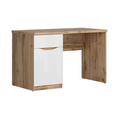 BUREAU NUIS 1PORTE 1TIROIR CHÊNE WOTAN/BLANC BRILLANT