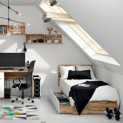 LIT 90x200 NUIS CHÊNE WOTAN