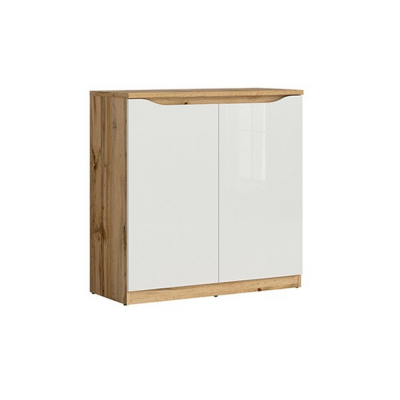 COMMODE NUIS 2PORTES CHÊNE WOTAN/BLANC BRILLANT