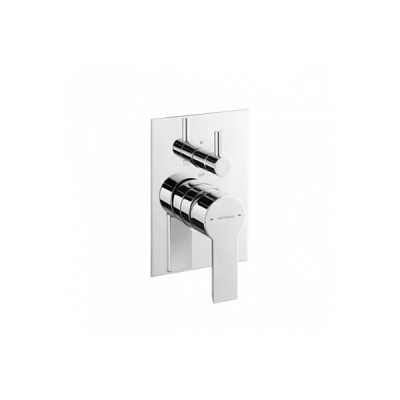 Mitigeur laiton MASTER 40 chromé encastré 5 voies avec plaque rectangulaire