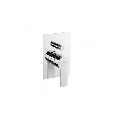 Mitigeur de douche laiton MASTER 40 chromé encastré 4 voies avec plaque rectangulaire