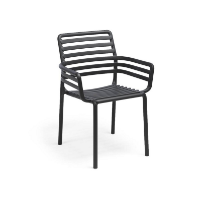 Chaise polypropylène et fibre de verre DOGA Antracite 83x60x56 cm